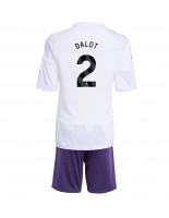 Manchester United Diogo Dalot #2 Bortedraktsett Barn 2025-26 Korte ermer (+ bukser)